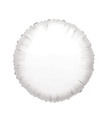 Mylar Round White 9" with valve pack. 5pcs