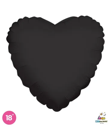 Mylar Heart Black 18" 1pc
