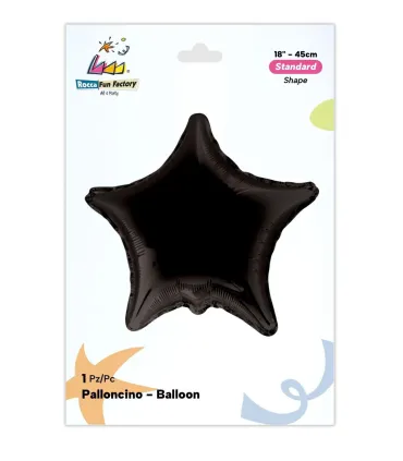 Mylar Star Black 18" 1pc