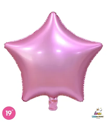 Mylar Star Pink Satin 19" 1pc