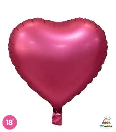 Mylar Heart Fuchsia Satin 18" 1pc