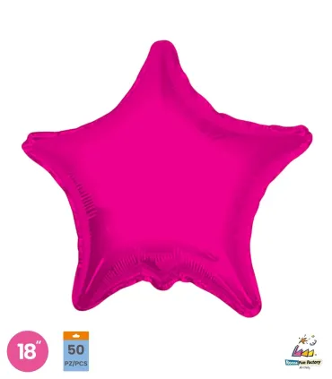 Mylar Star Fuchsia 18" 1pc