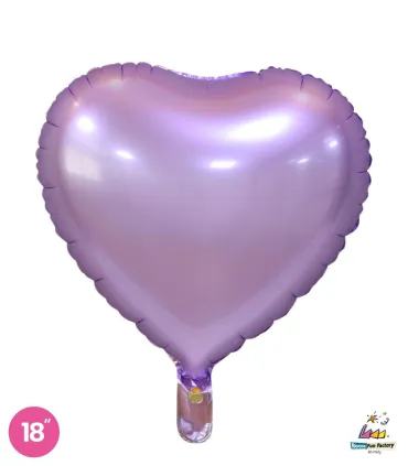 Mylar Heart Light Purple Satin 18" 1pc