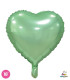 Mylar Light Green Heart Satin 18" 1pc