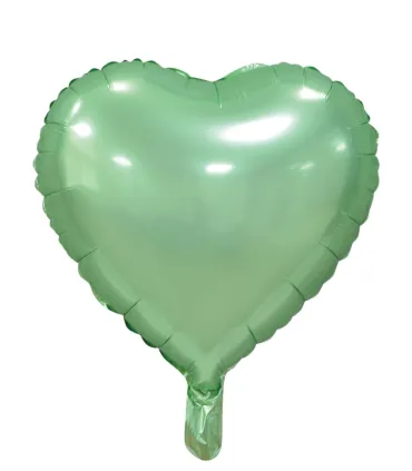 Mylar Light Green Heart Satin 18" 1pc