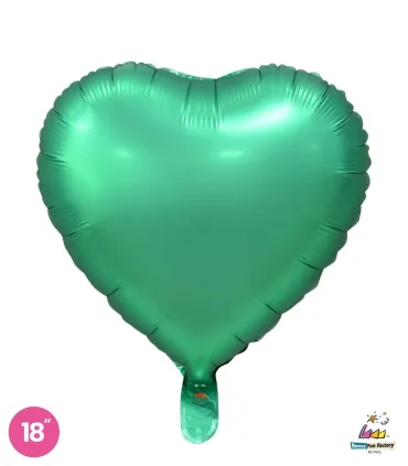 Mylar Satin Green Heart 18" 1pc