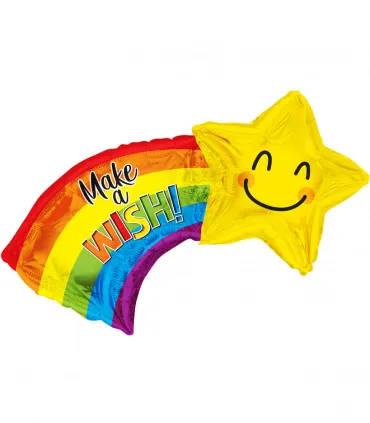 Mylar Make a Wish Rainbow Star w28" 1pc