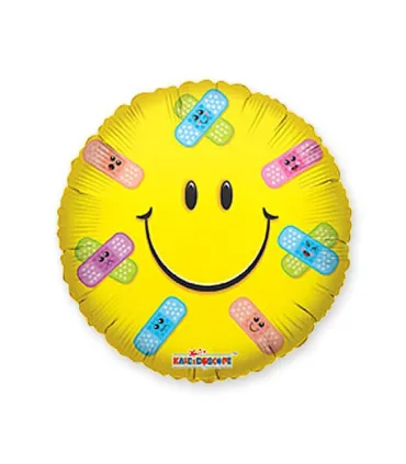 Mylar Smile with Round Patches 18" 1pc
