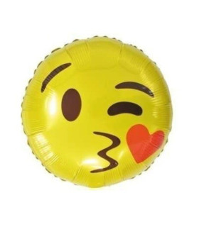 Mylar Emoticon Kiss Round 18" 1pc
