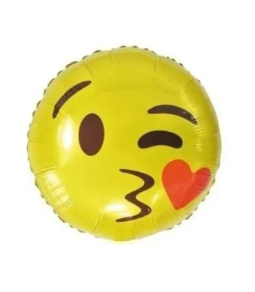 Mylar Emoticon Kiss Round 18" 1pc