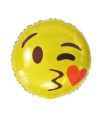 Mylar Emoticon Kiss Round 18" 1pc
