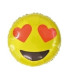 Mylar Emoticon Round Heart Eyes 18" 1pc