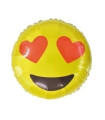 Mylar Emoticon Round Heart Eyes 18" 1pc