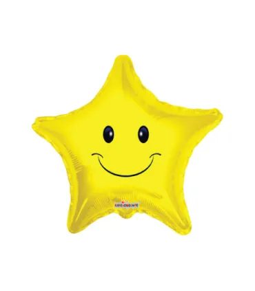 Mylar Face Smile Star 18" 1pc
