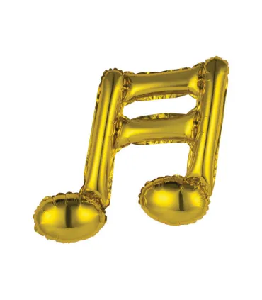 Mylar Nota Musicale Gold with h18" valve pack 5pcs