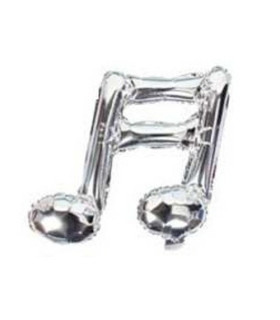 Mylar Silver Musical Note with h18" valve 5pcs