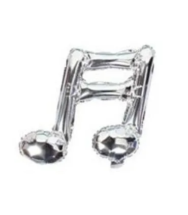 Mylar Silver Musical Note with h18" valve 5pcs