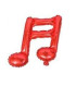 Mylar Red Musical Note with h18" valve pack 5pcs