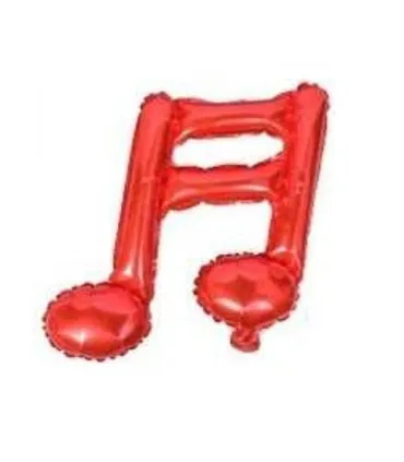 Mylar Red Musical Note with h18" valve pack 5pcs