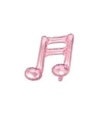 Mylar Pink Musical Note h18" pack 5pcs