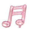 Mylar Pink Musical Note h18" pack 5pcs