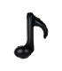 Mylar Single Black Musical Note h18" pack 5pcs