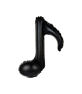Mylar Single Black Musical Note h18" pack 5pcs