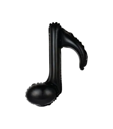 Mylar Single Black Musical Note h18" pack 5pcs
