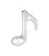 Mylar Single Silver Musical Note h18" pack 5pcs