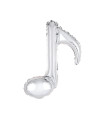 Mylar Single Silver Musical Note h18" pack 5pcs
