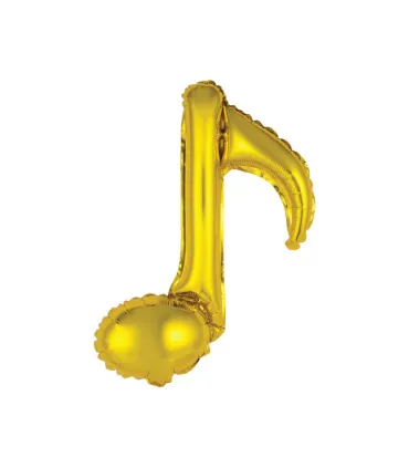Mylar Single Gold Musical Note h18" pack 5pcs