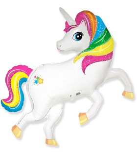 Mylar Unicorn Rainbow SuperShape w41" 1pc