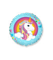 Mylar Unicorn Cute Round 18" 1pc