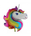 Mylar Unicorn Head Minishape h12" pack 5pcs