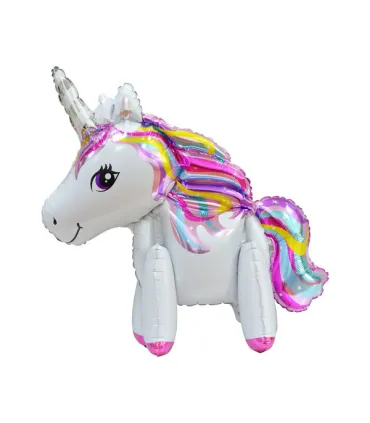 Mylar Unicorn 3D Pink and Fuchsia SuperShape w25" 1pc