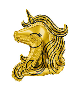 Mylar Unicorn Gold SuperShape h36" 1pc