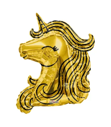 Mylar Unicorn Gold SuperShape h36" 1pc