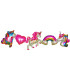 Mylar Festoon Unicorns with Straw Ribbons w41" 1pc
