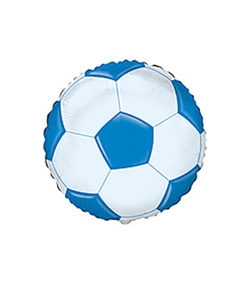 Mylar Soccer Ball Light Blue Round 18" 1pc