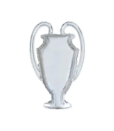 Mylar Silver MiniShape Trophy Cup h12" pack 5pcs