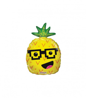Mylar Pineapple with Glasses miniShape h12" pack 5pcs