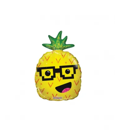 Mylar Pineapple with Glasses miniShape h12" pack 5pcs