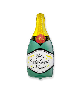 Mylar Champagne Bottle SuperShape h33" 1pc
