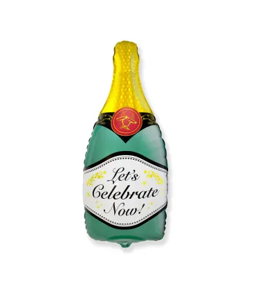 Mylar Champagne Bottle SuperShape h33" 1pc