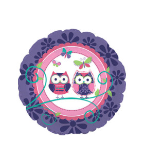 Mylar Owls Round 17" 1pc