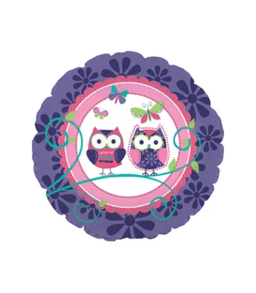 Mylar Owls Round 17" 1pc