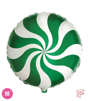 Mylar Candy Green Round 18" 1pc