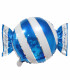 Mylar Striped Candy Blue Superhape w25" 1pc