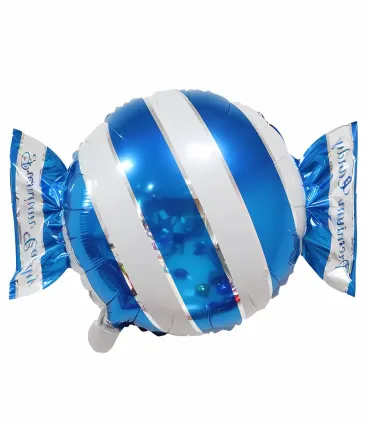 Mylar Striped Candy Blue Superhape w25" 1pc