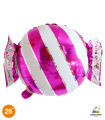 Mylar Striped Candy Fuchsia Superhape w25" 1pc